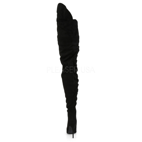 Suede Crotch Heel Thigh High Boots